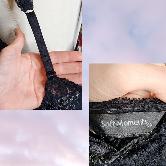 Black Sheer Lace Whimsi Gothic V-Neck Frilly Grunge Boho Lingerie Slip Dress - Picture 6 of 6